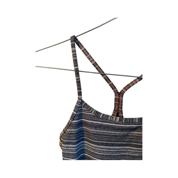 Lululemon Athletica Gray and White Stripped Fitted Tank Top Size 4 - Picture 2 of 11